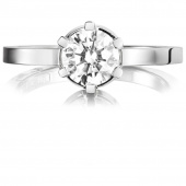 Crown Wedding 1.0 ct diamant Ring Witgoud