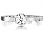 Crown Wedding 0.50 ct diamant Ring Witgoud