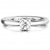 Love Bead Wedding 0.30 ct diamant Ring Witgoud