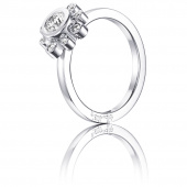 Sweet Hearts Crown 0.30 ct diamant Ring Witgoud