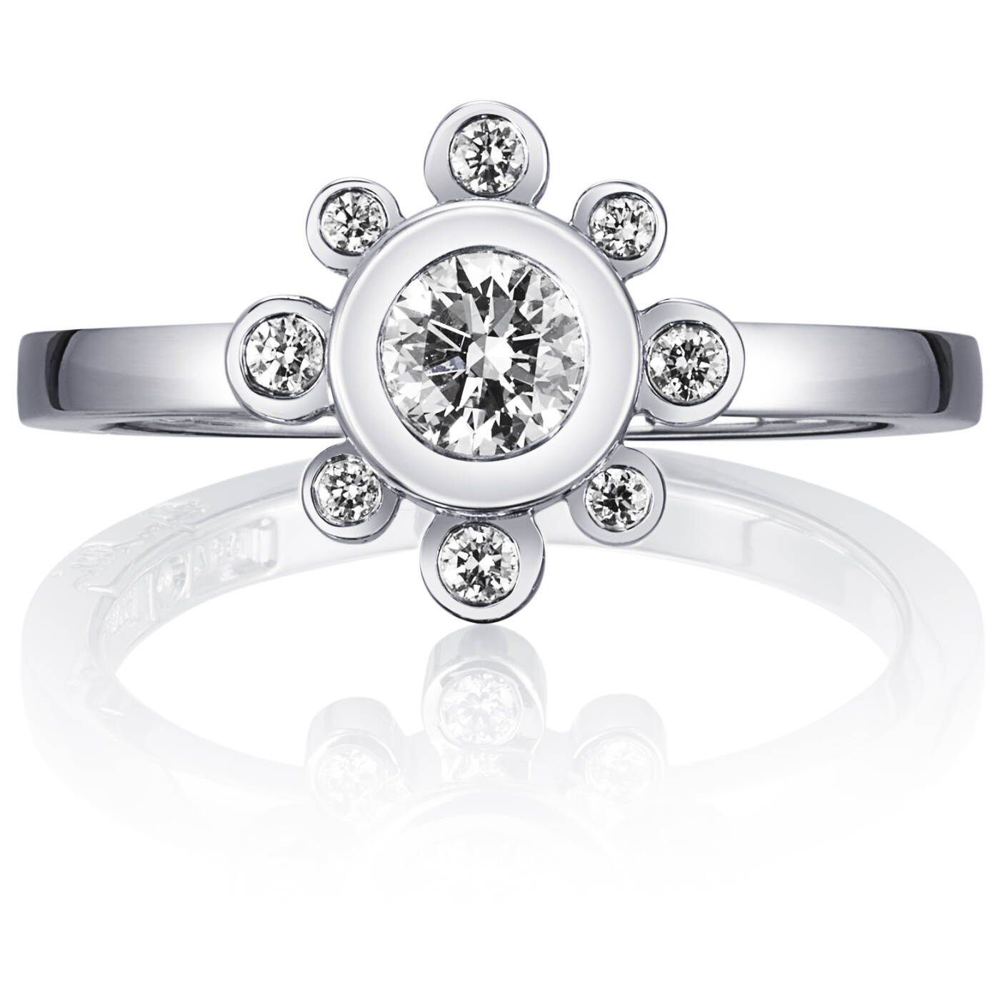 Sweet Hearts Crown 0.30 ct diamant Ring Witgoud