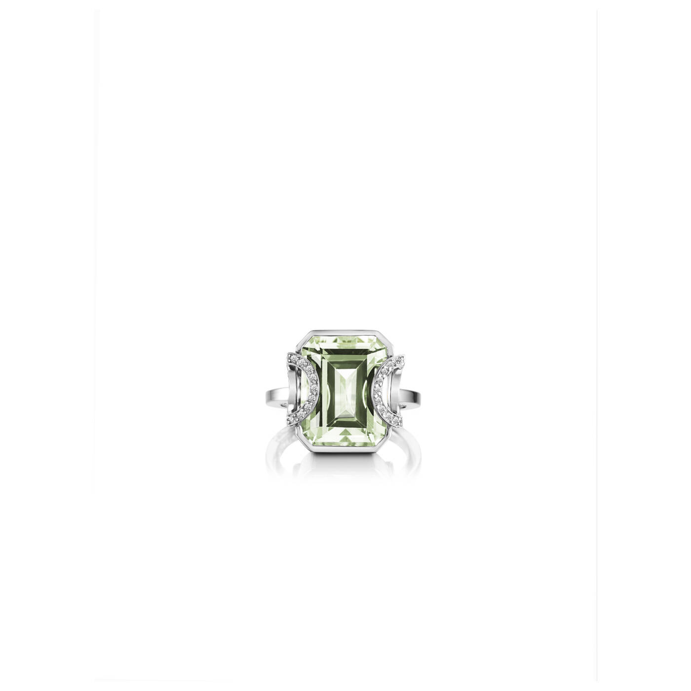 Little Magic Star - Green Quartz Ring Witgoud