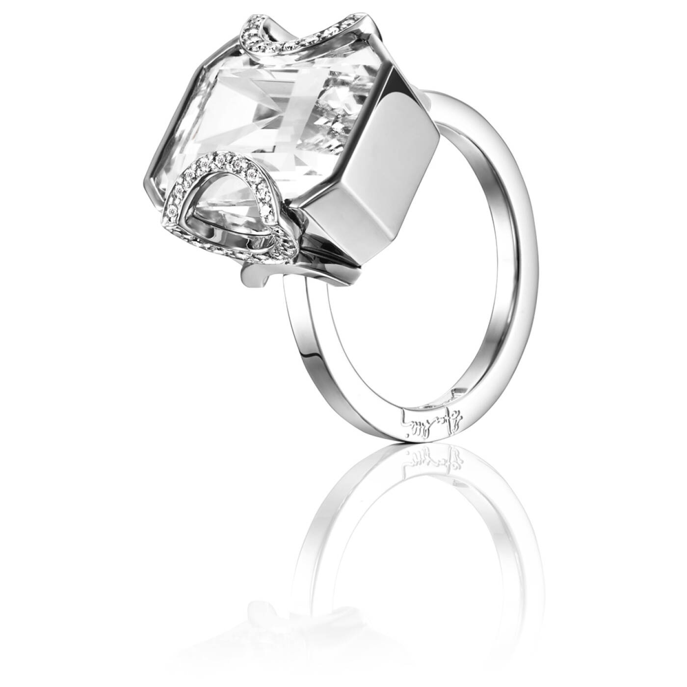 Little Magic Star - Crystal Quartz Ring Witgoud