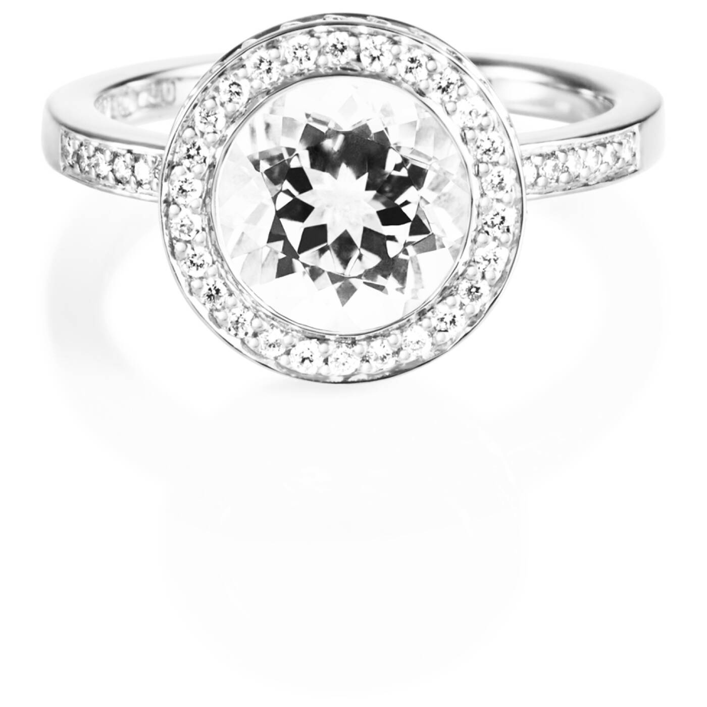 Halo - Crystal Quartz Ring Witgoud