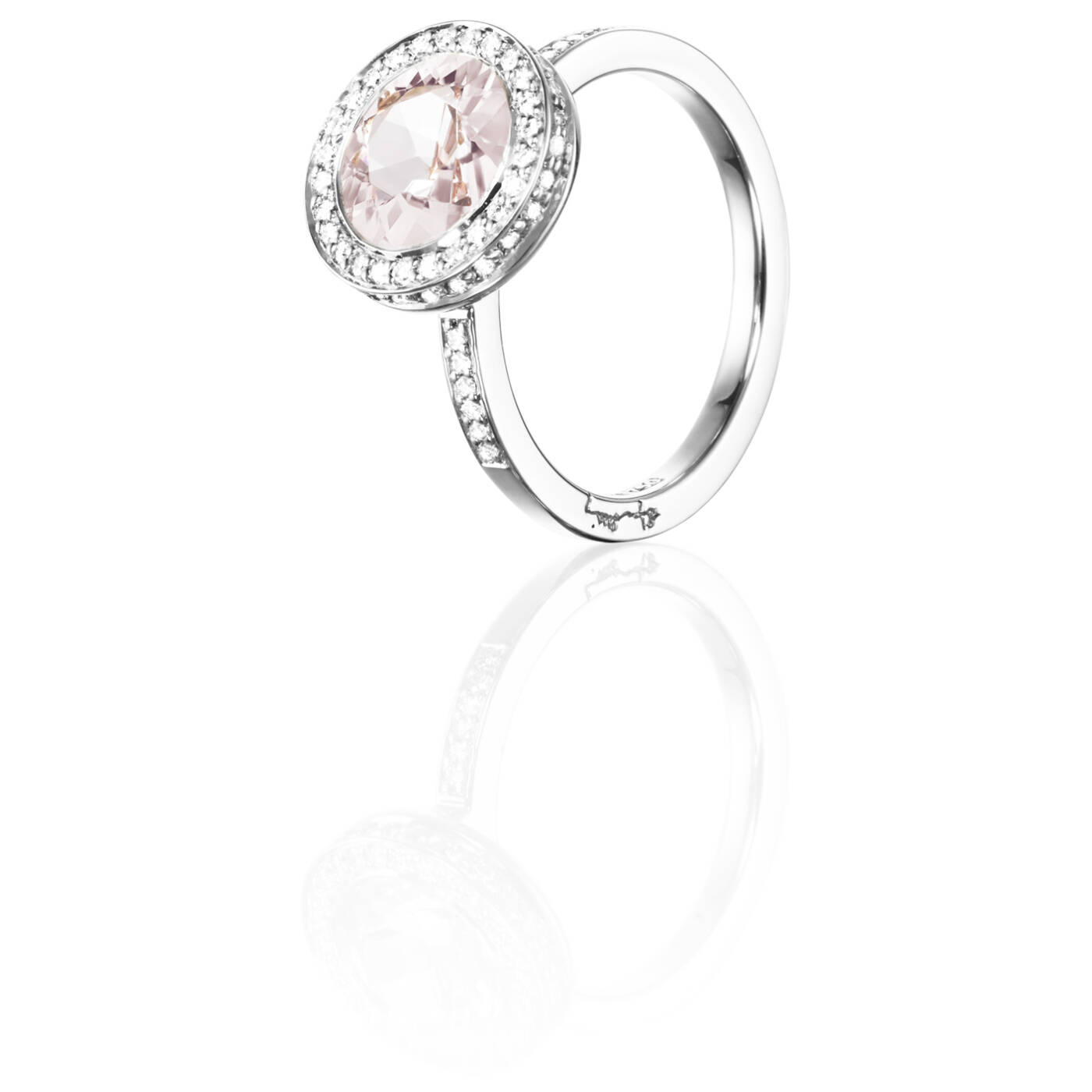 Halo - Morganite Ring Witgoud
