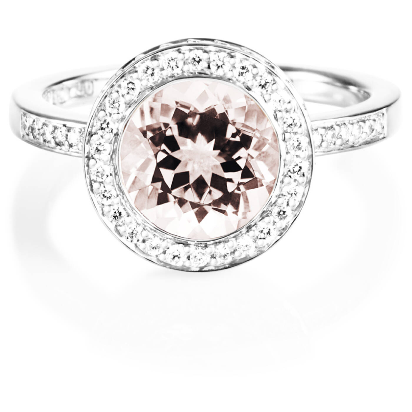 Halo - Morganite Ring Witgoud