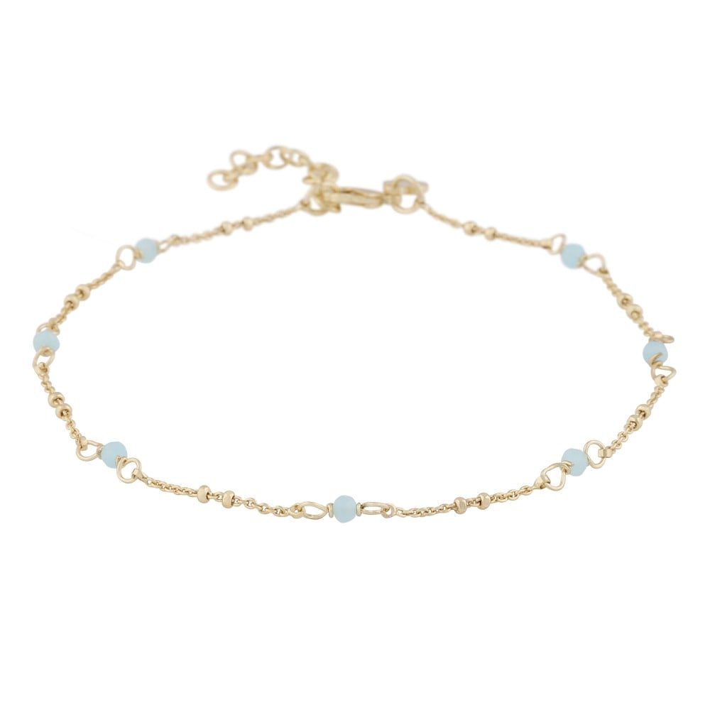 Harper chain anklet Gold light blue