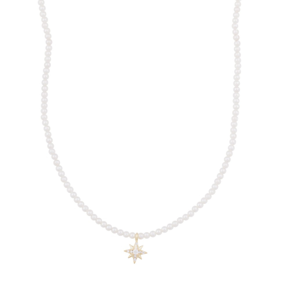Stellaris pendant pearl neck gold