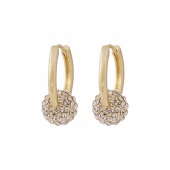 Bennet ring crystal ball Earrings Gold Bennet ring crystal ball Earrings Gold