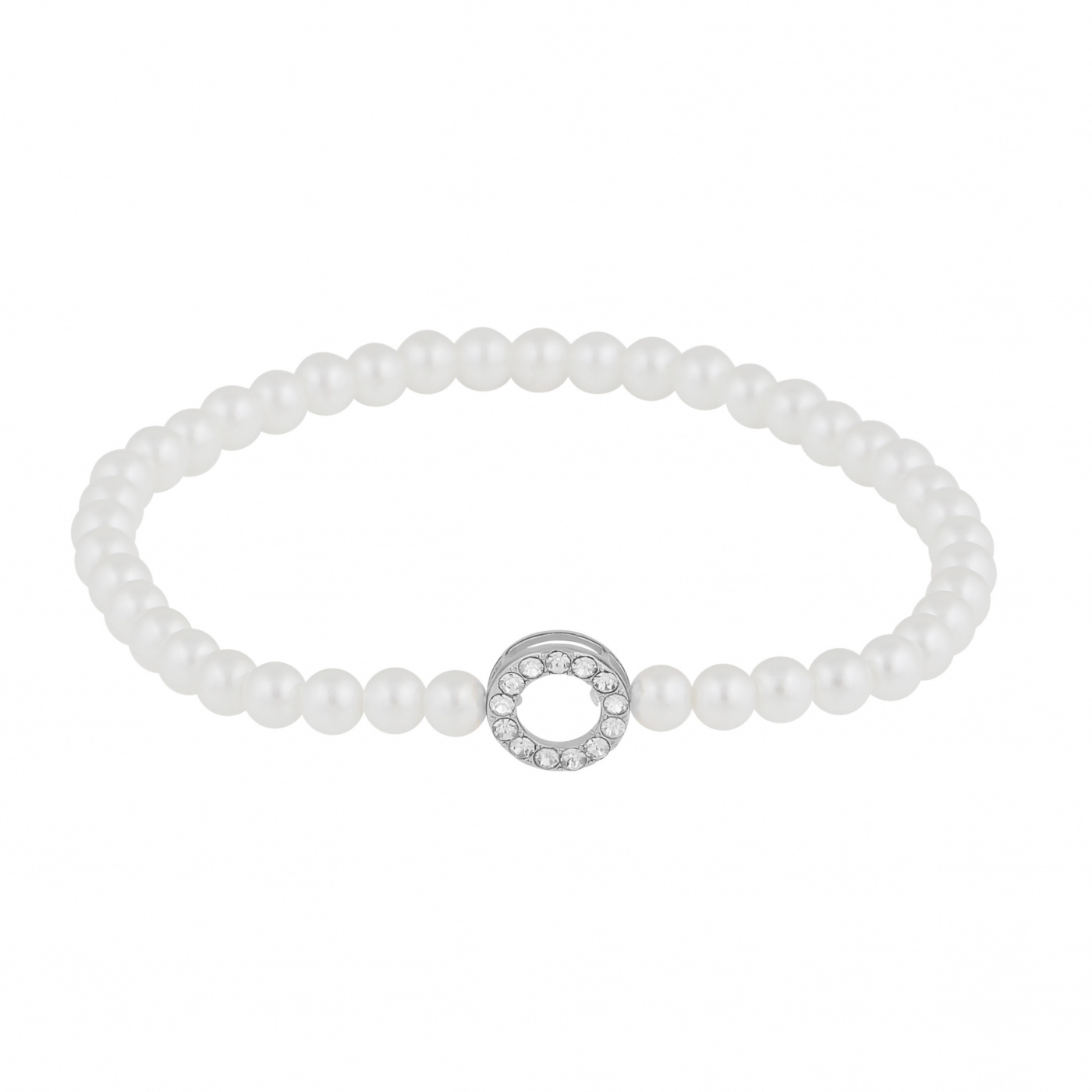 Callie elastic pearl Bracelet Silver