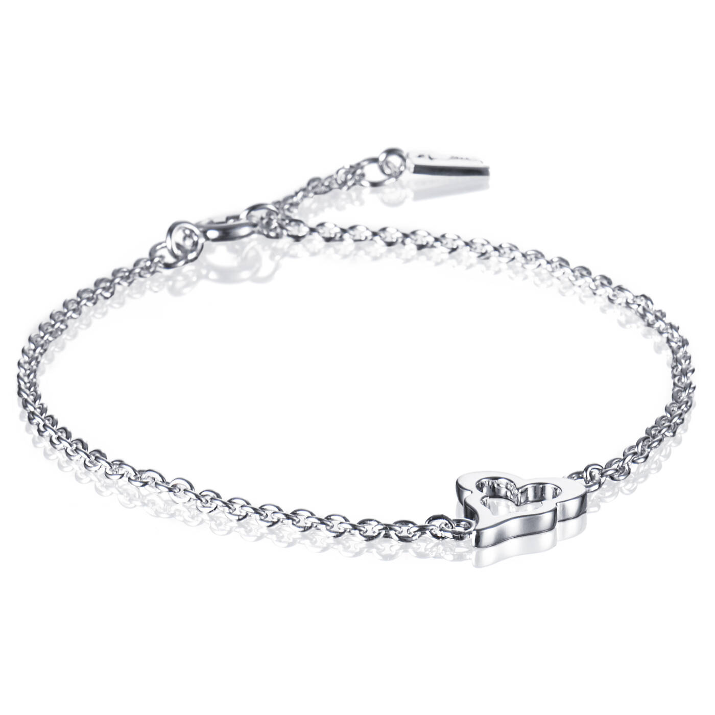 Mini Crazy Heart Armbanden Zilver 17-19 cm