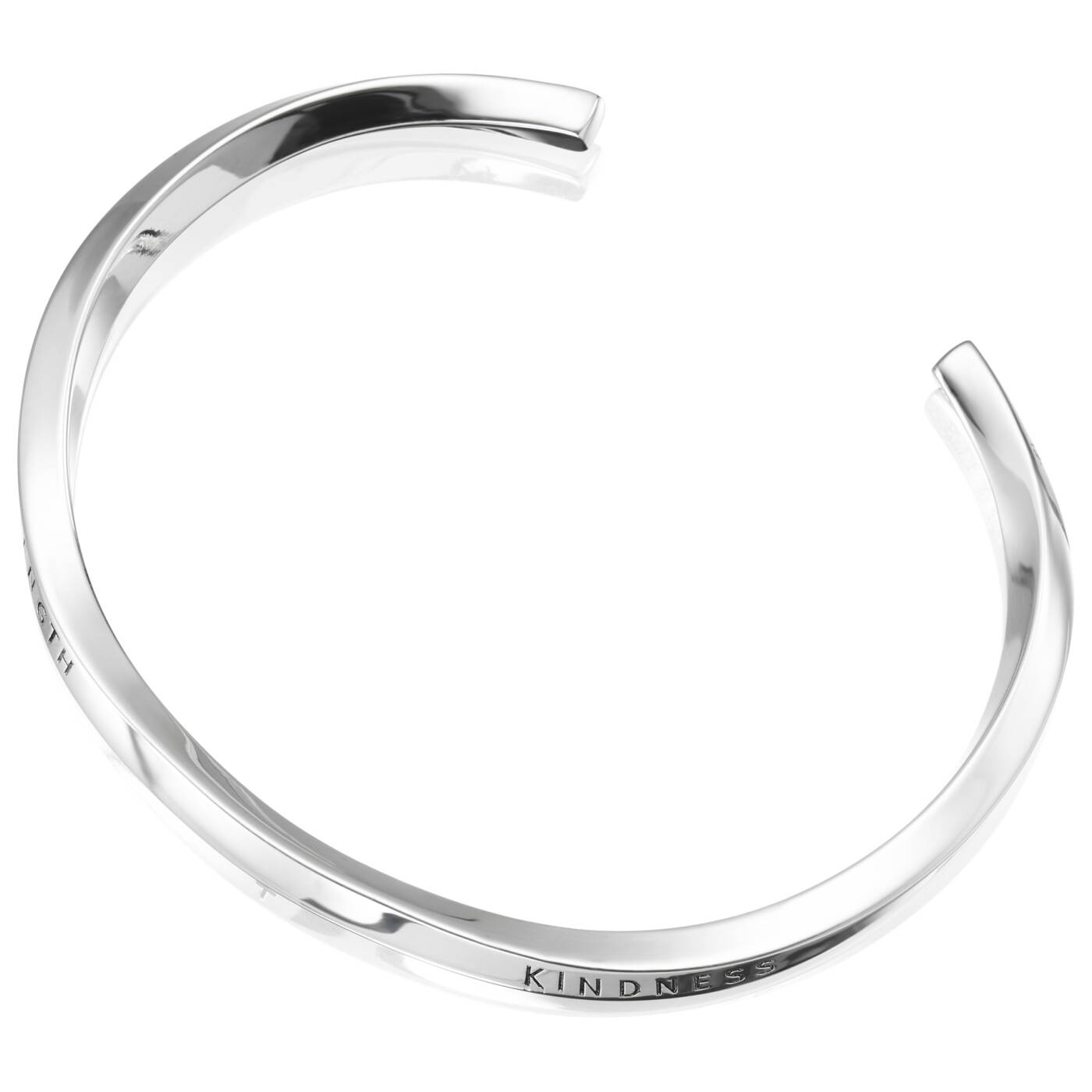 Strength & Kindness Slim Cuff Armbanden Zilver