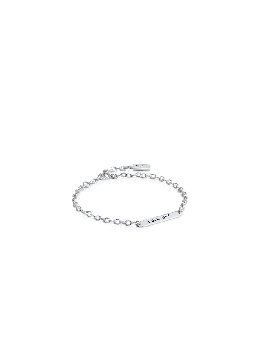 Power Plates Armbanden - Fuck Off Zilver 16-19 cm