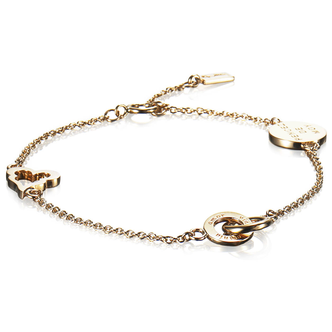 Mini Love Armbanden goud 15-19 cm
