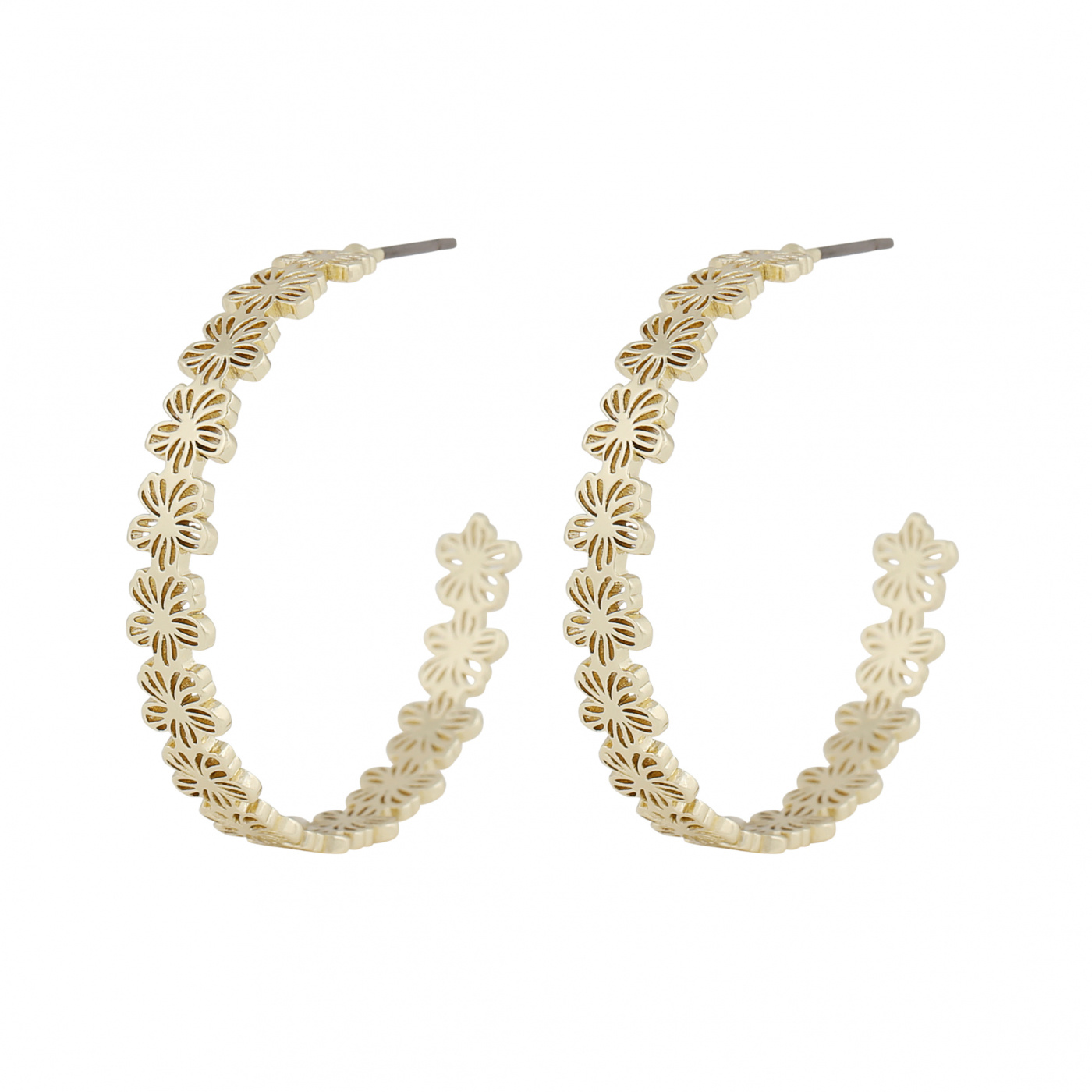 Flora daisy oval Earrings Gold