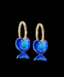 GT Ear Ring 14 mm, Heart 10 mm, Sapphire