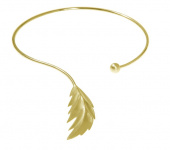 Feather bangle Armbanden flex goud M/L