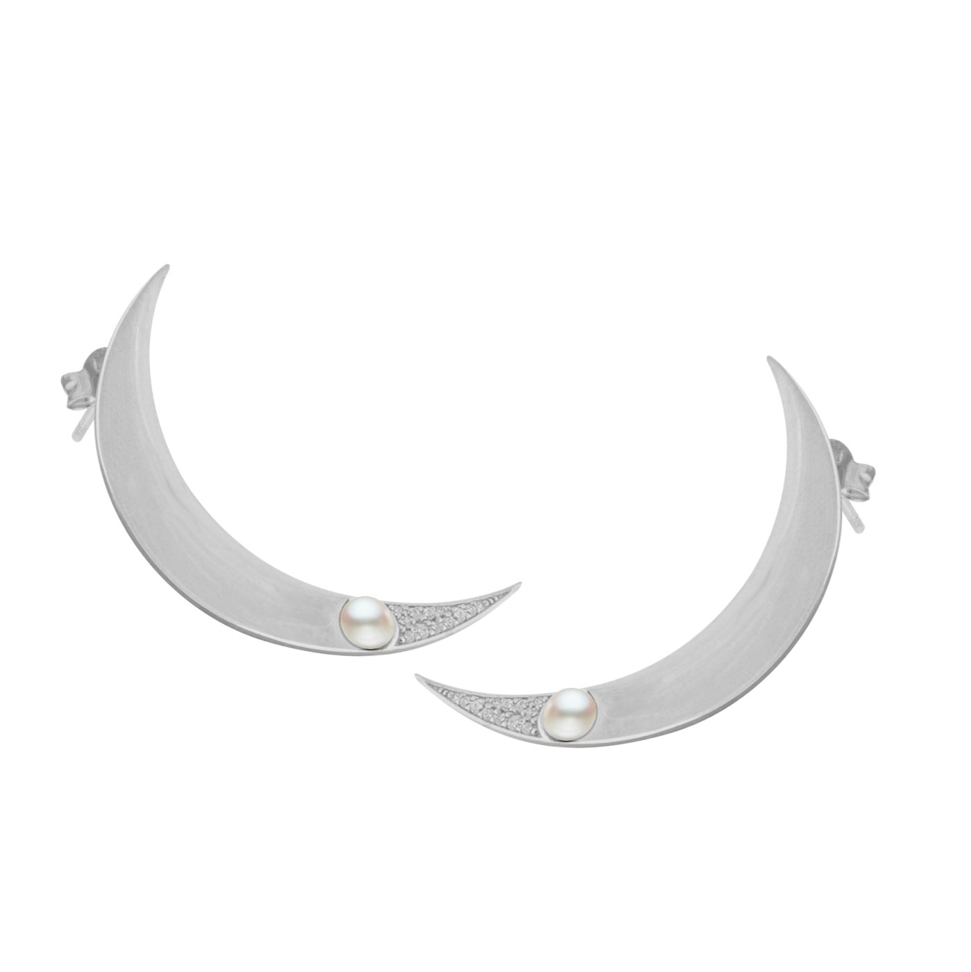 One moon Oorbel Zilver pair