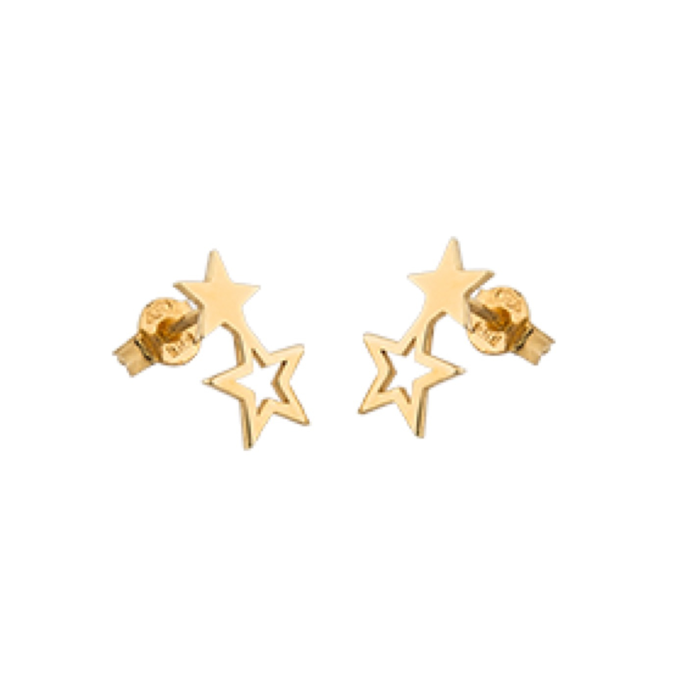 Double star Oorbel goud