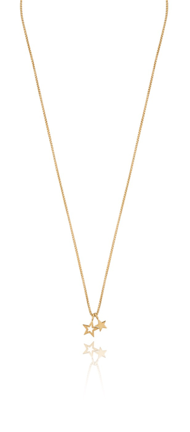 Double star pendant Kettingen goud 42-47 cm