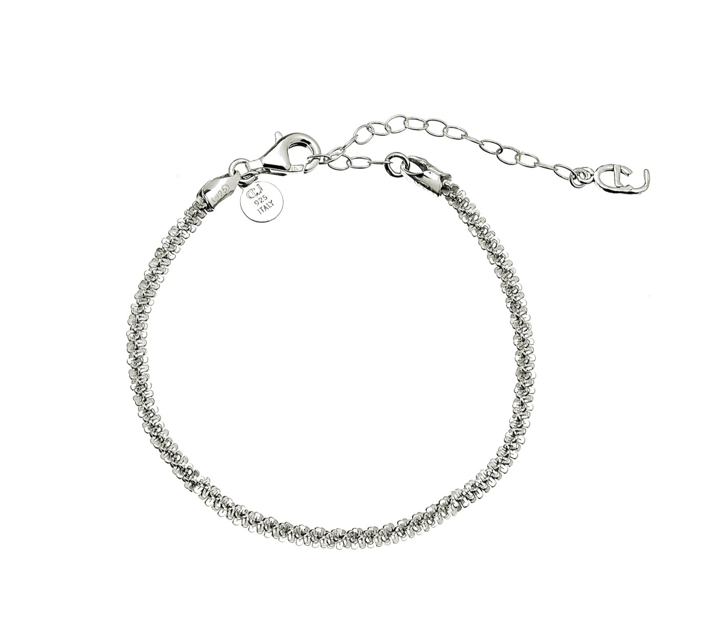 Roof big plain braclet Zilver