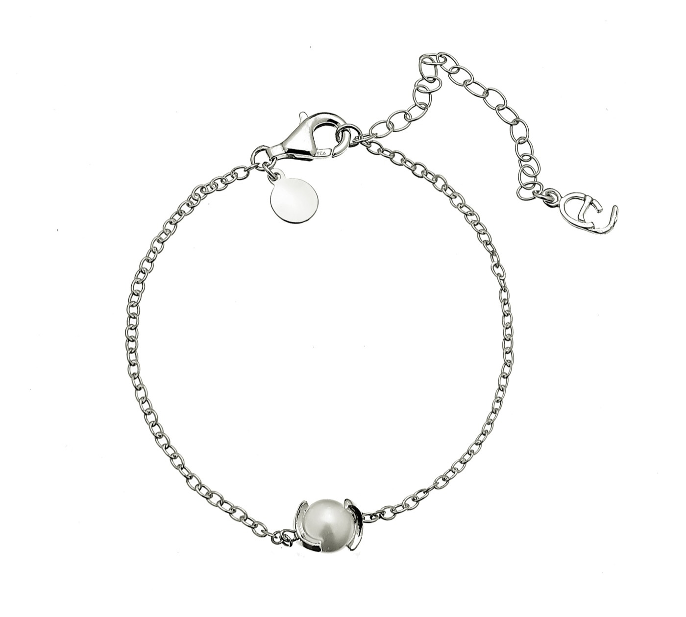 Pearl chain braclet Zilver