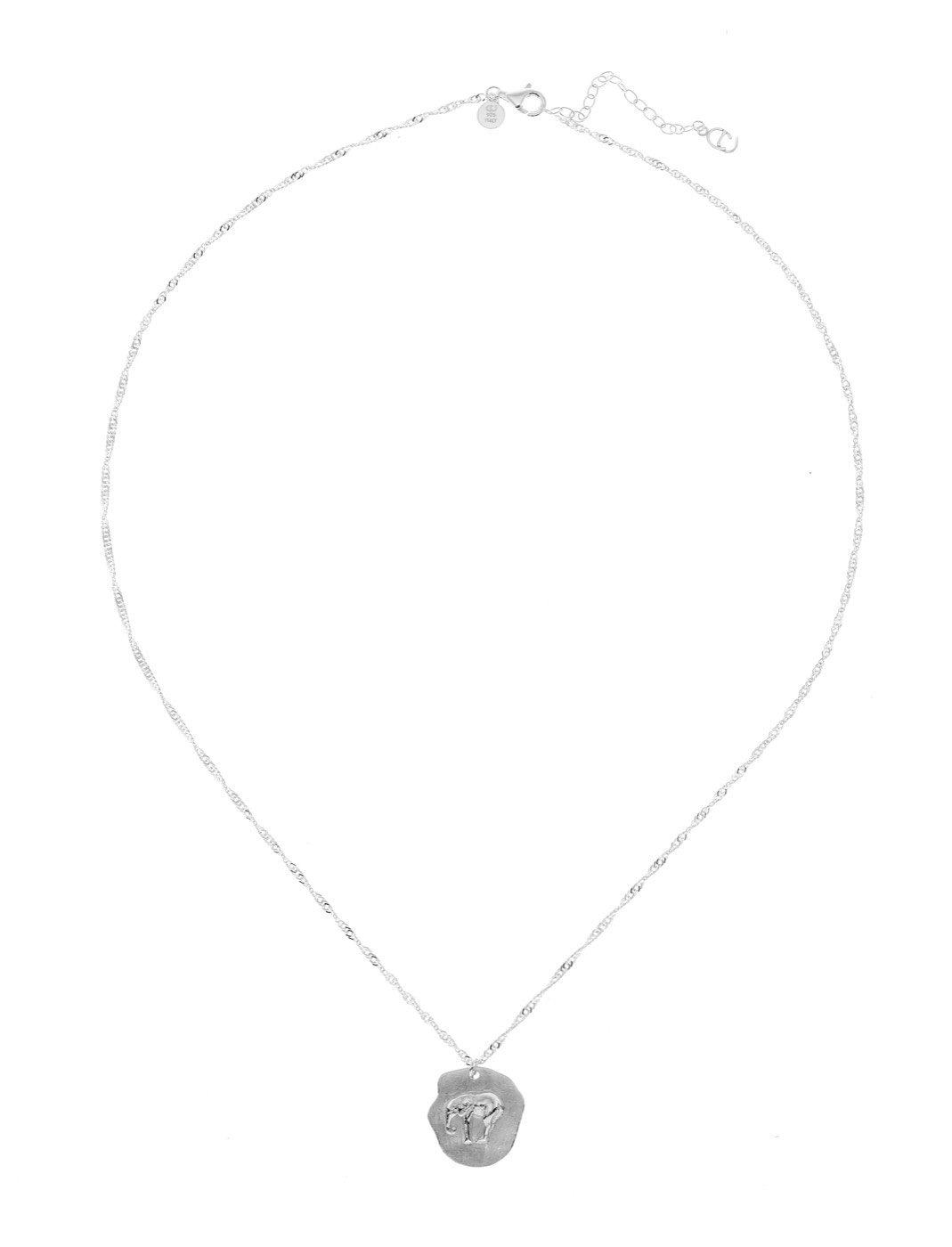 Two Elephant Kettingen - Zilver