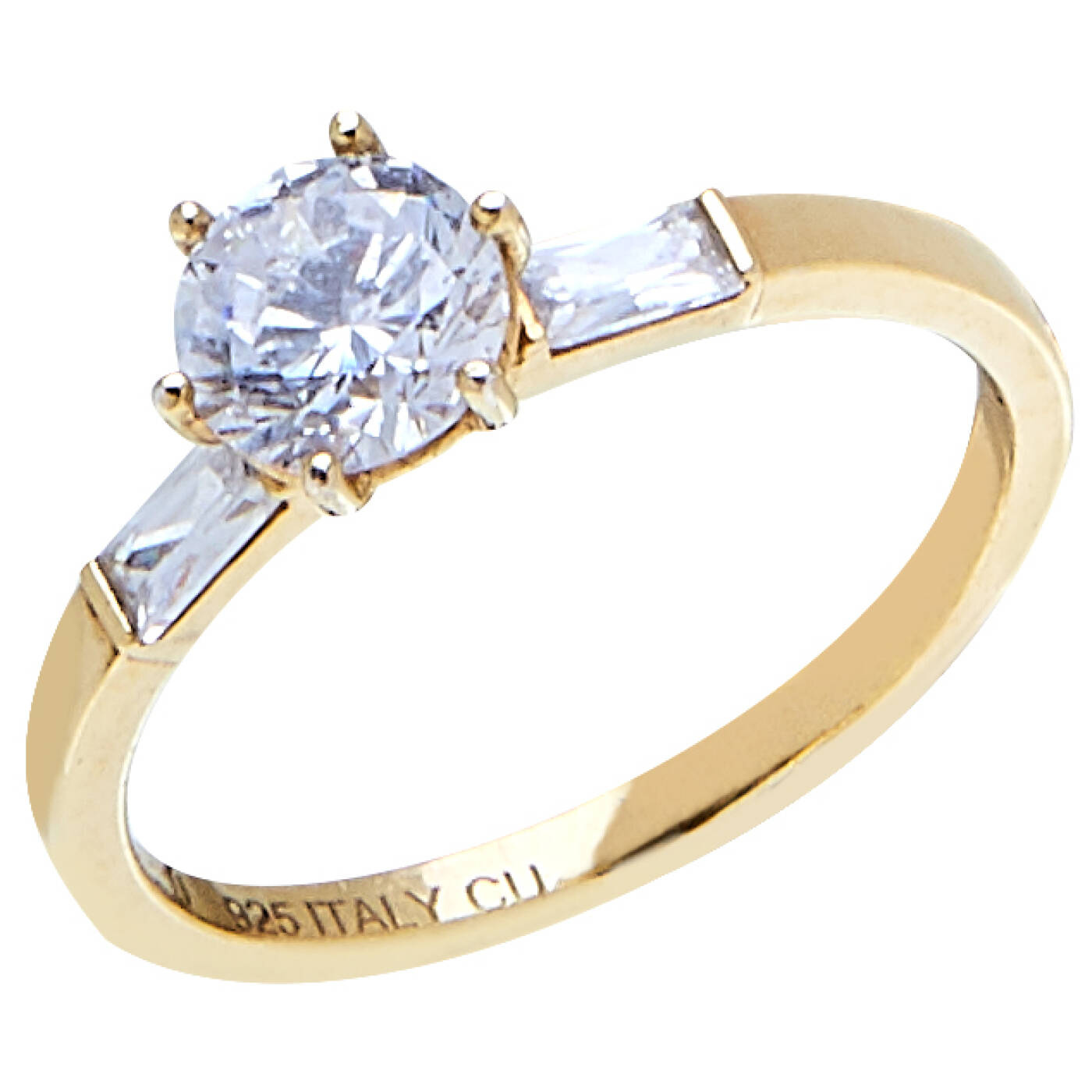 Two tripple stone ring goud