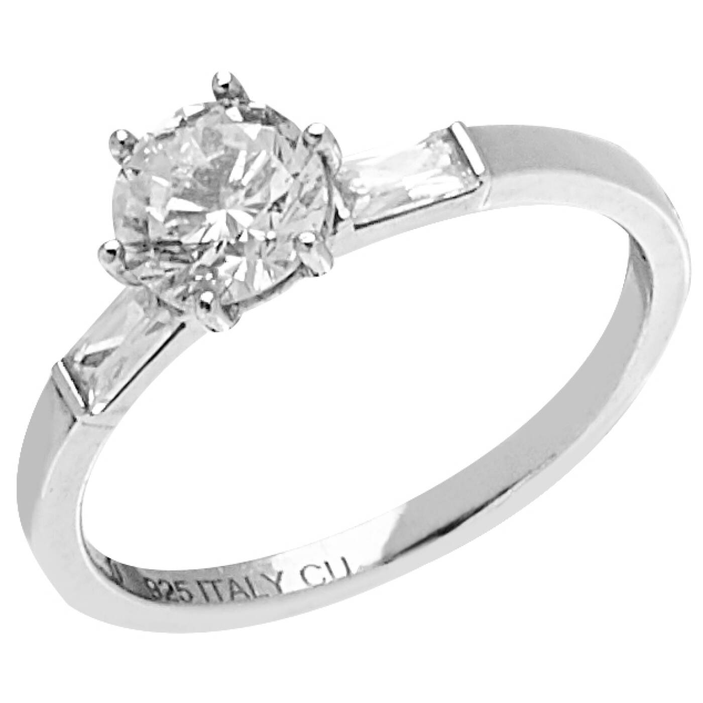 Two tripple stone ring Zilver