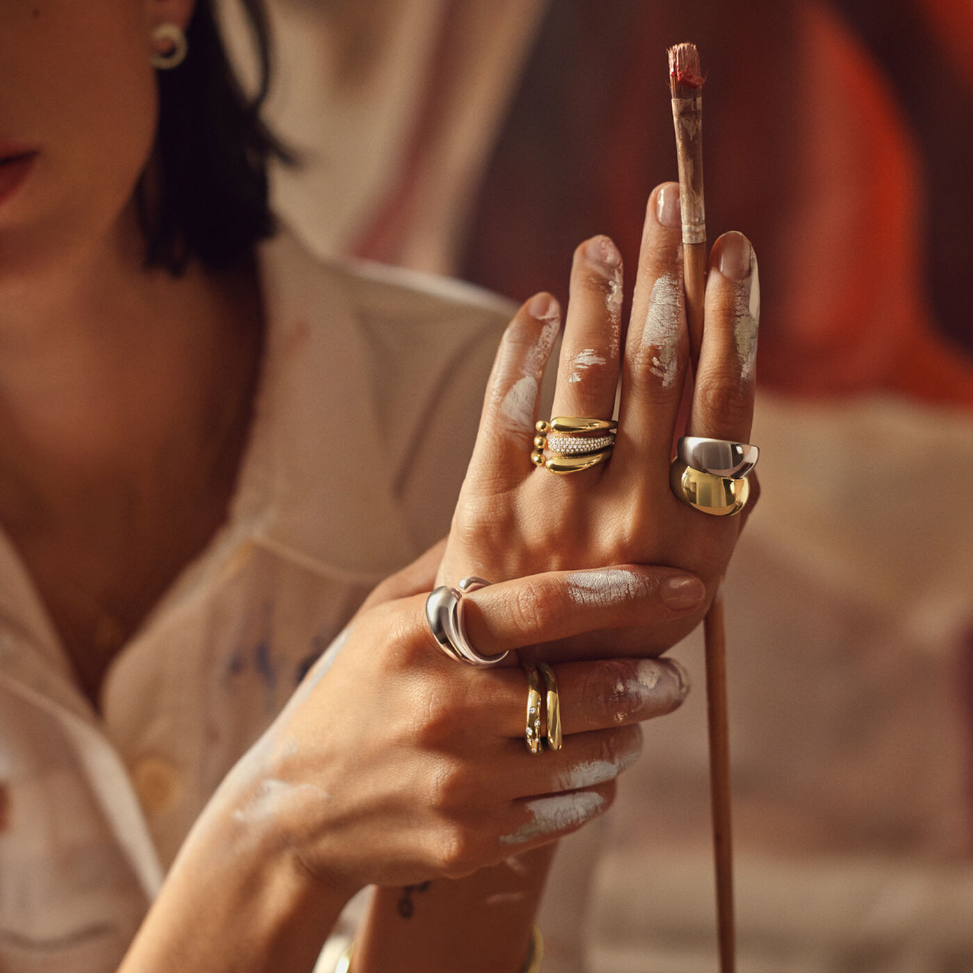 CURVE Ring Zilver goud