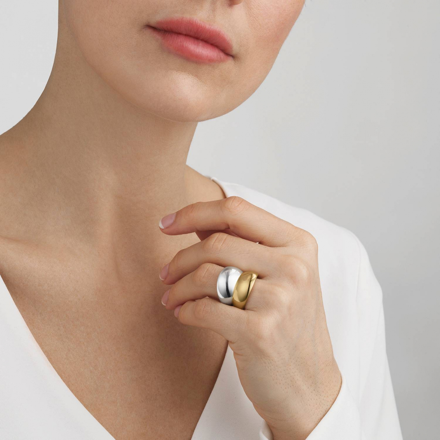 CURVE Ring Zilver goud