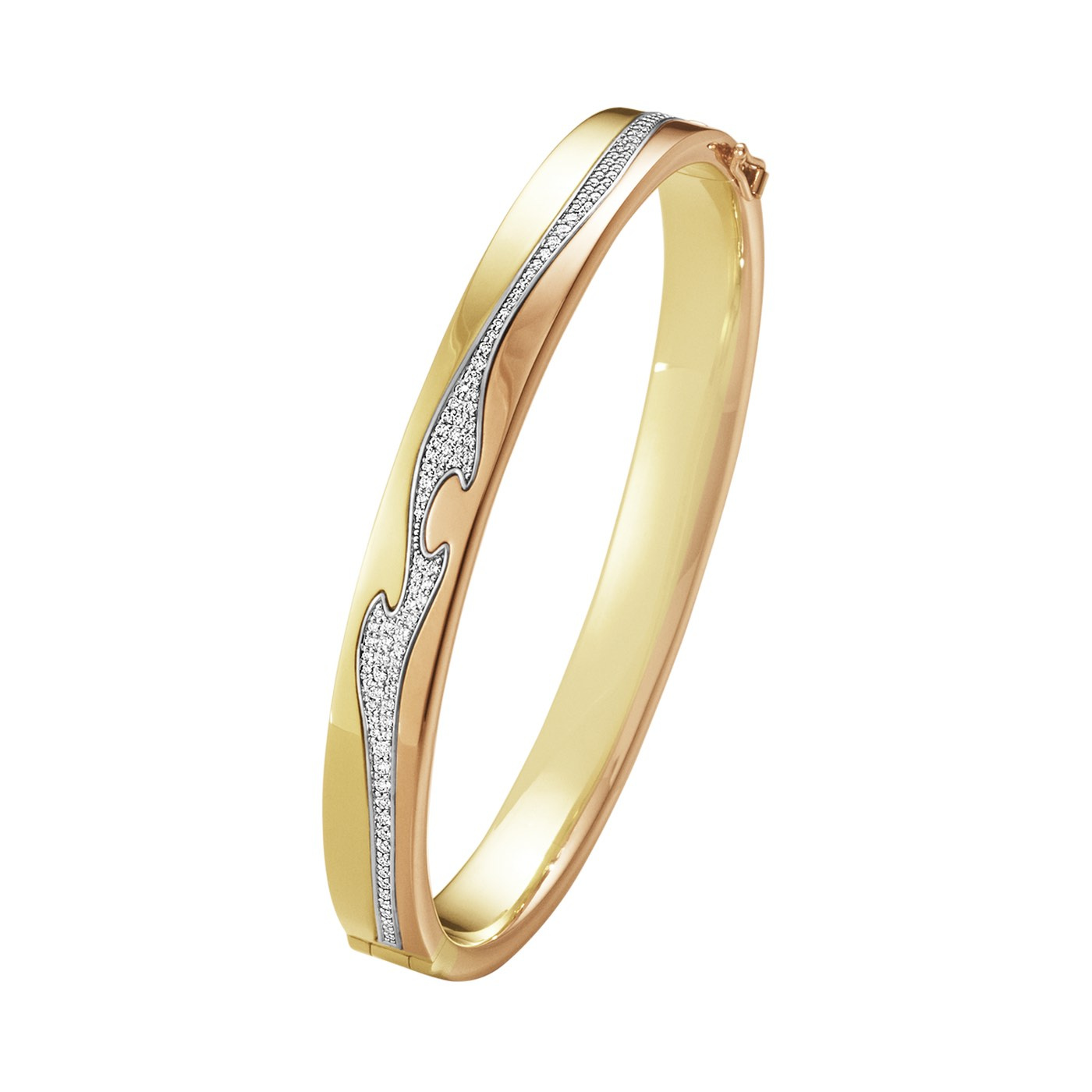 FUSION BANGLE Armbanden CENTRE PAVÉ 0.75 ct goud Witgoud Roségoud