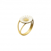 DAISY Ring WHITE ENAMEL 11 mm (goud)