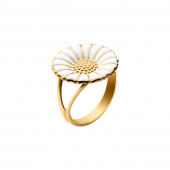 DAISY Ring WHITE ENAMEL 18 mm (goud)
