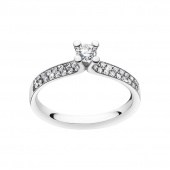 MAGIC SOLITAIRE Ring Diamant PAVÉ 0.33 ct Witgoud