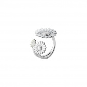 DAISY FLOWER RING Zilver WHITE ENAMEL DAISY FLOWER RING Zilver WHITE ENAMEL