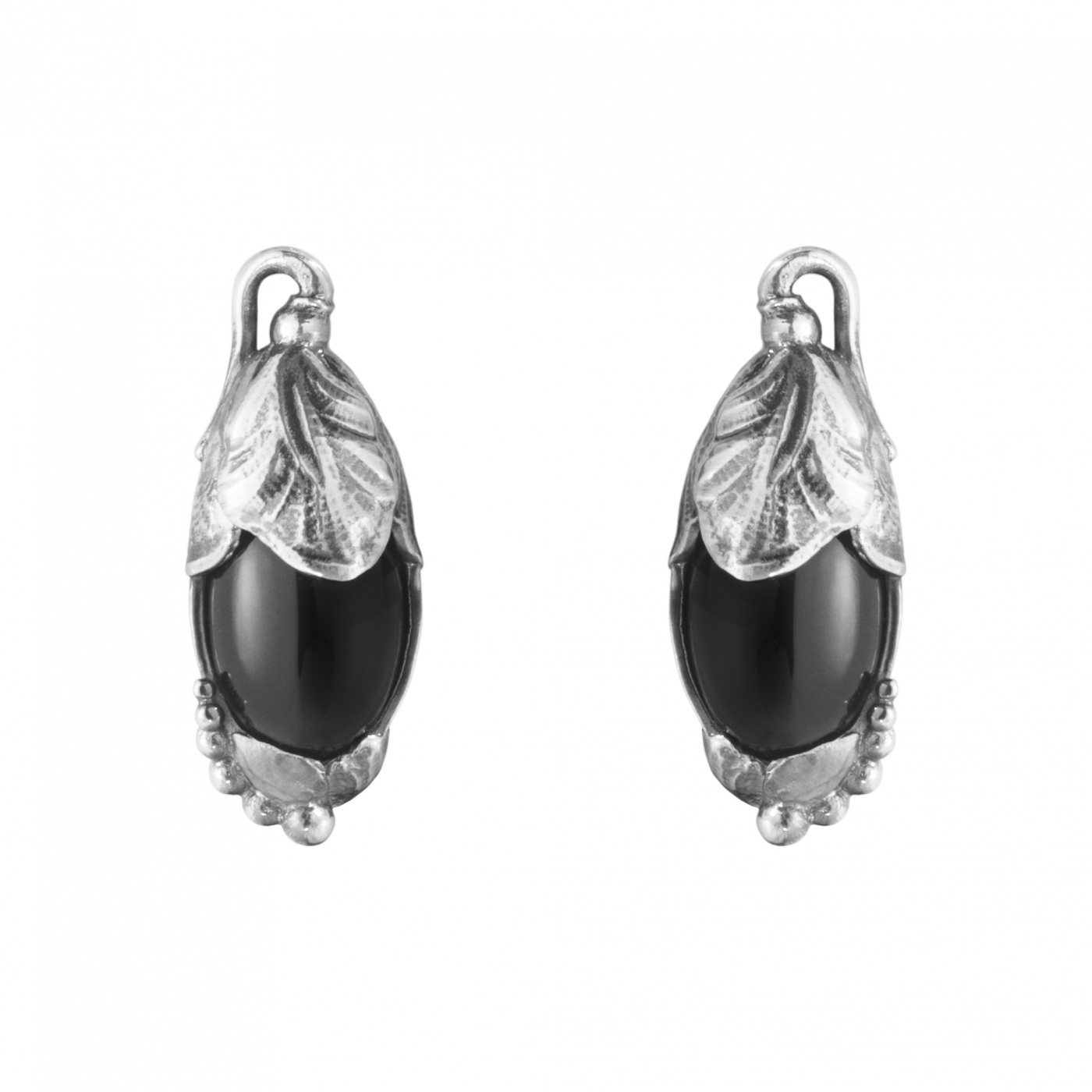 2024 HERITAGE EAR CLIPS Zilver BLACK ONYX