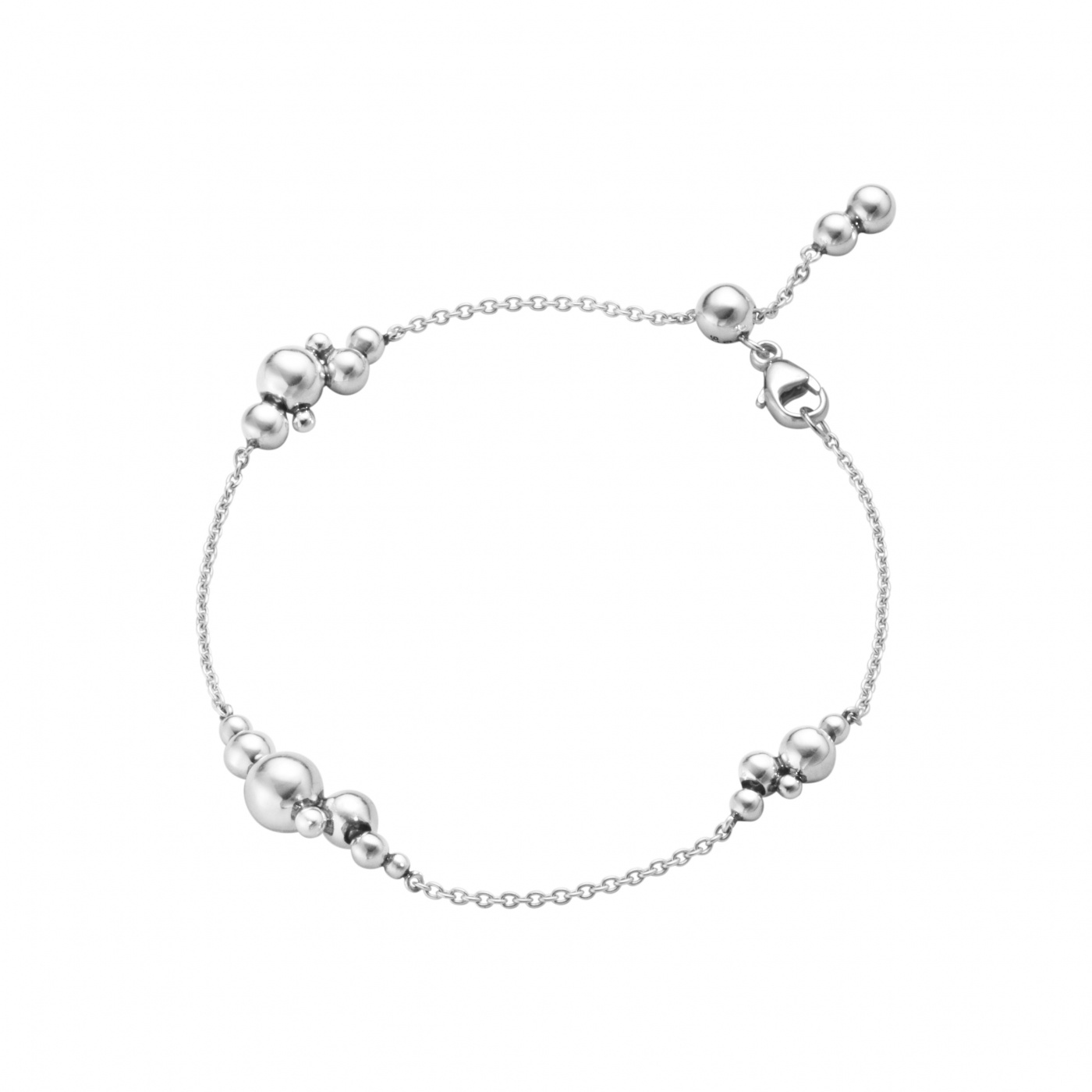 GRAPE CHAIN BRACELET 3 CLOUDS Zilver 18 CM