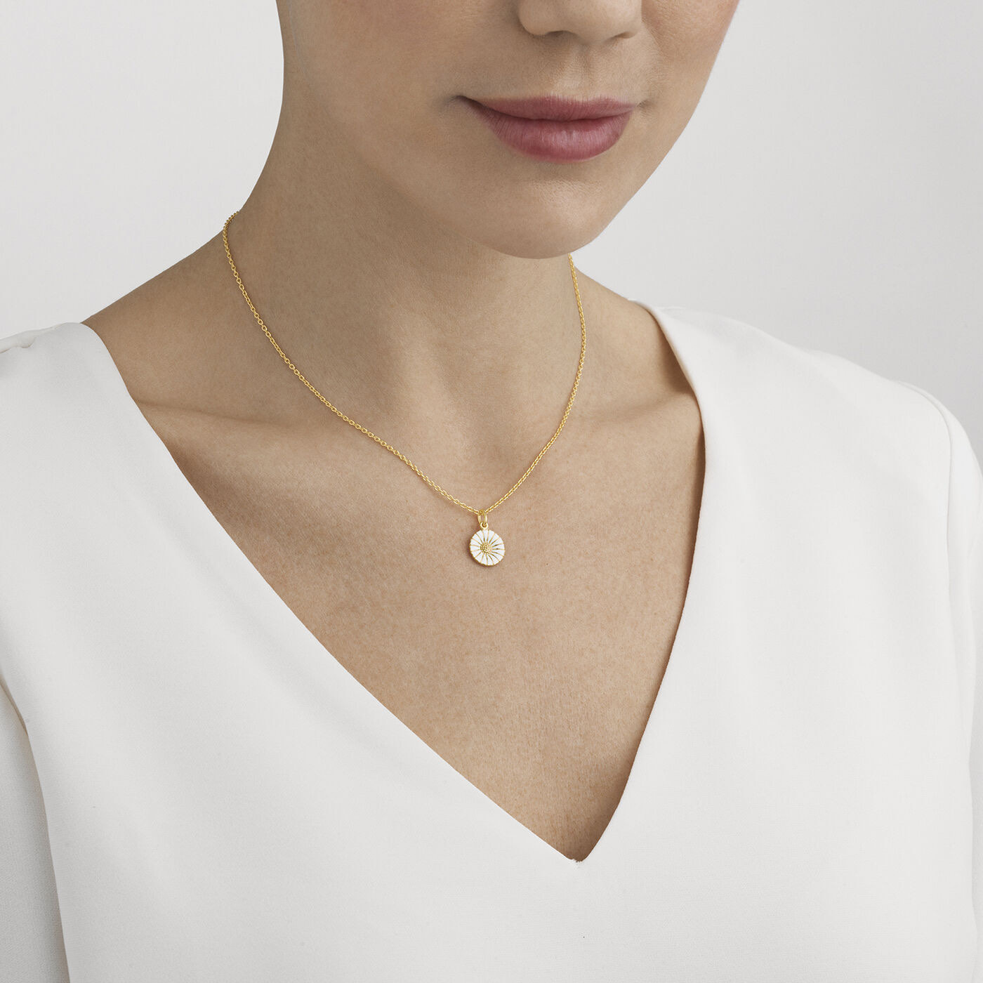 DAISY Hanger Zilver vergoud WHITE ENAMEL 11 MM