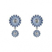 DAISY Double Earrings Silver BLUE 13 MM/8 MM DAISY Double Earrings Silver BLUE 13 MM/8 MM