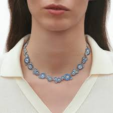 DAISY Necklace Silver BLUE