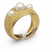 Pearl bubble ring goud