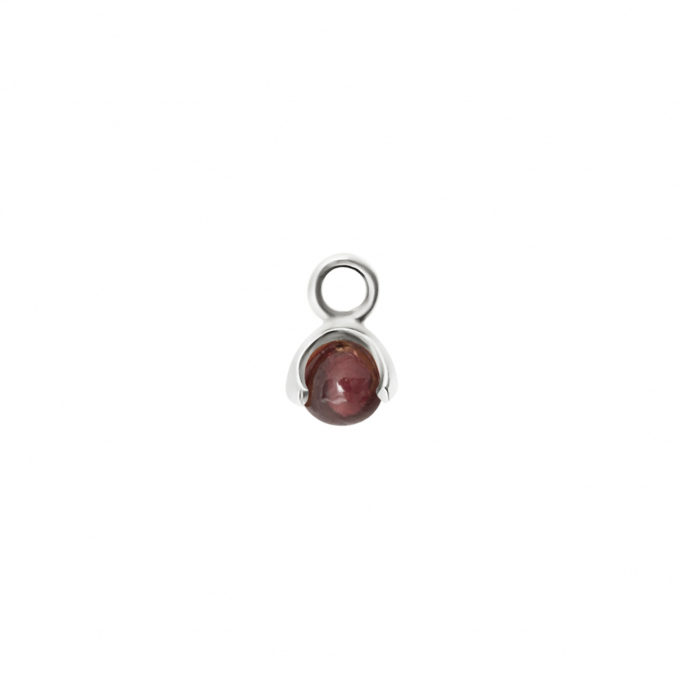 Letters stone 1 red garnet pend Zilver