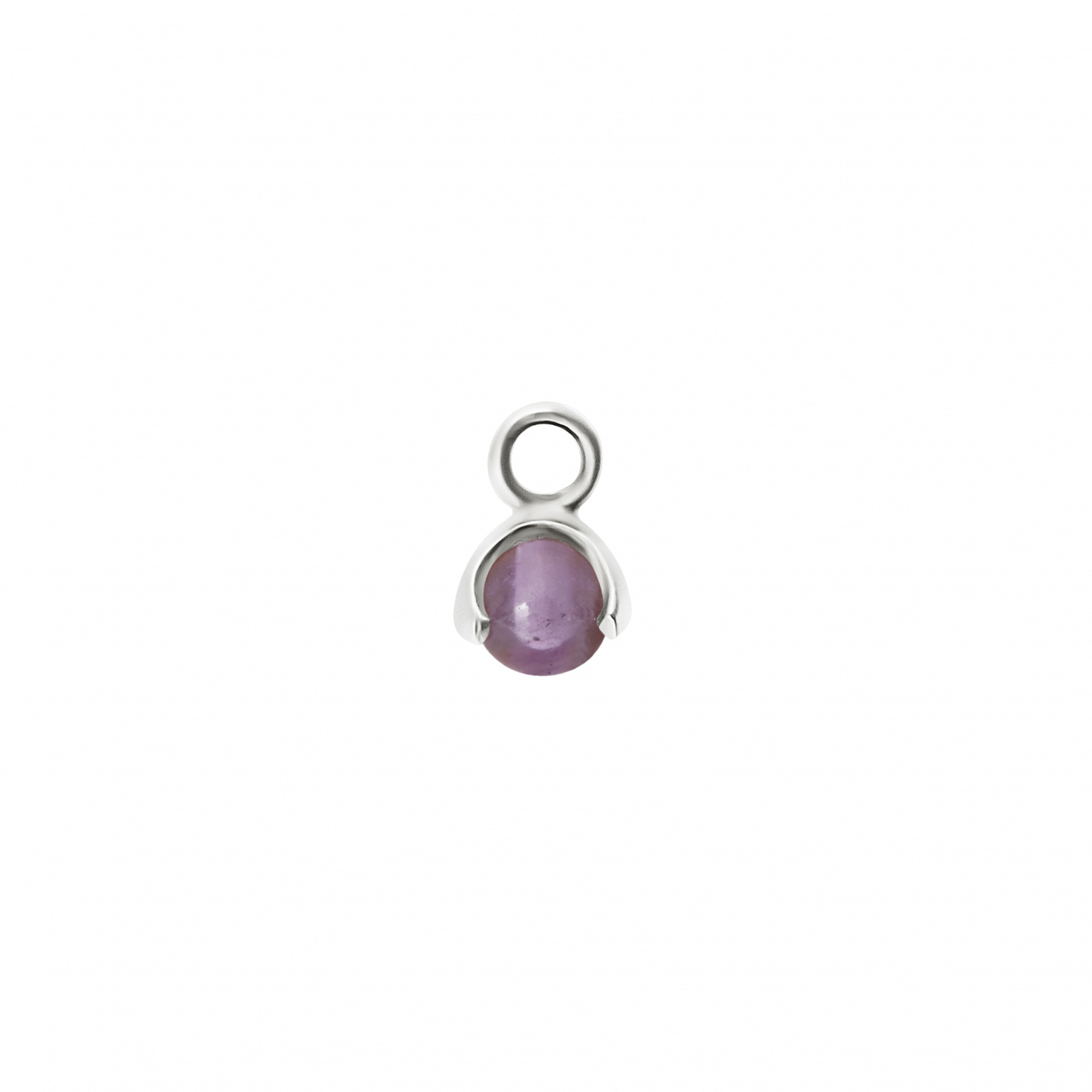 Letters stone 2 amethyst pend Zilver
