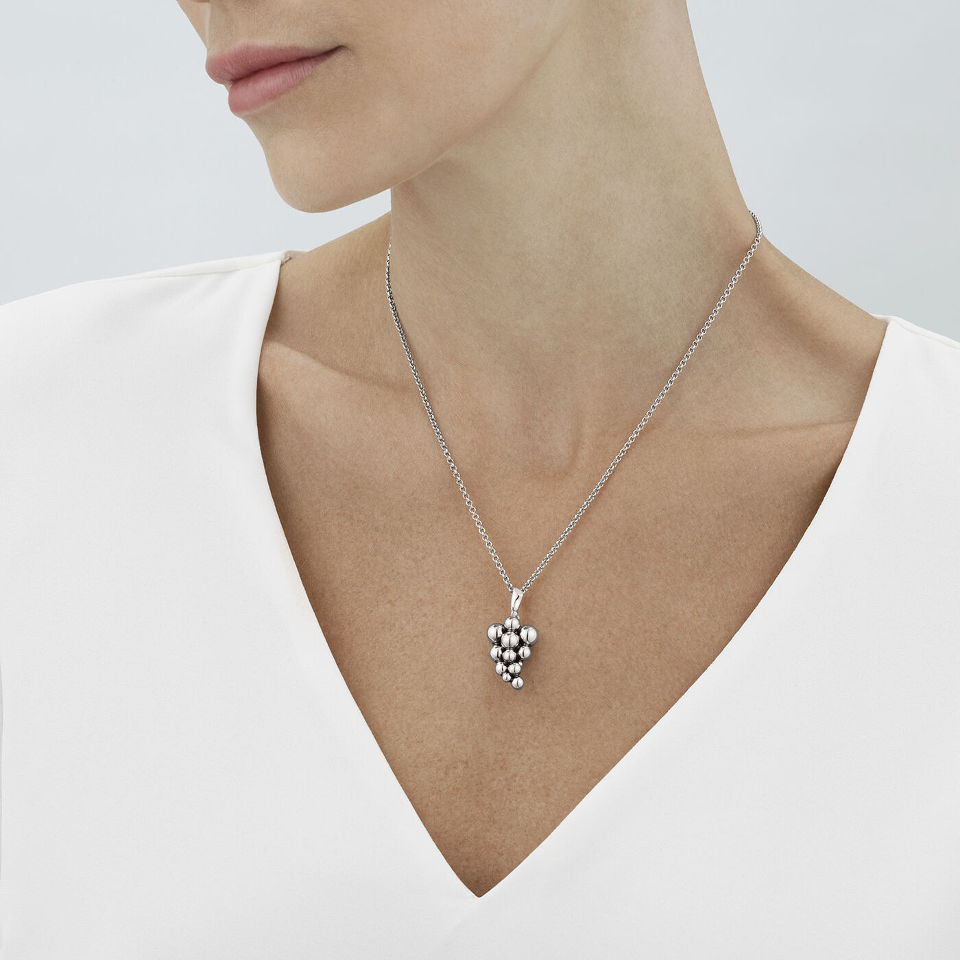 MOONLIGHT GRAPES Hanger Zilver, OXIDISED