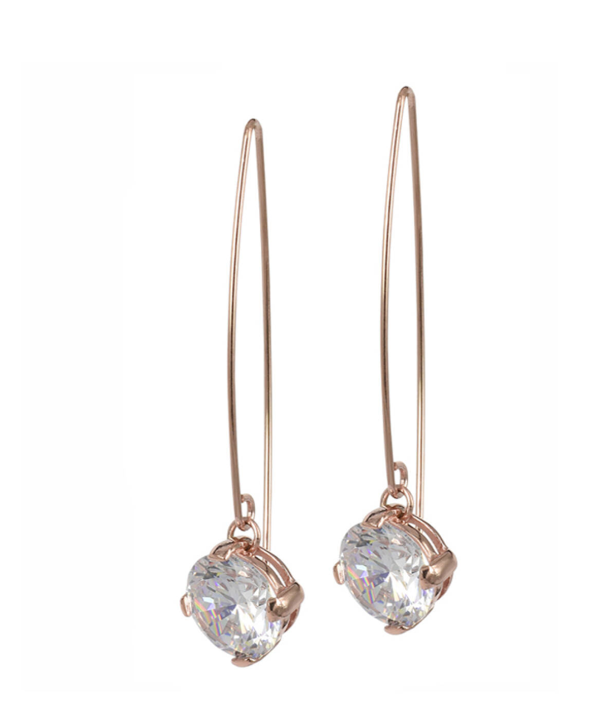 FRIDA Long Oorbellen Rose/Kristal