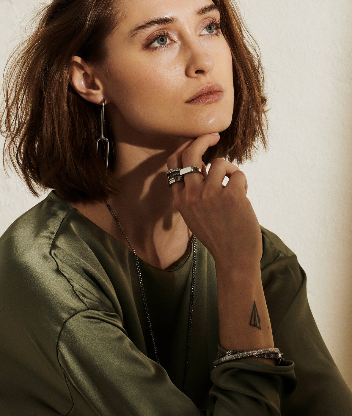 CHANIA Long Oorbellen Staal