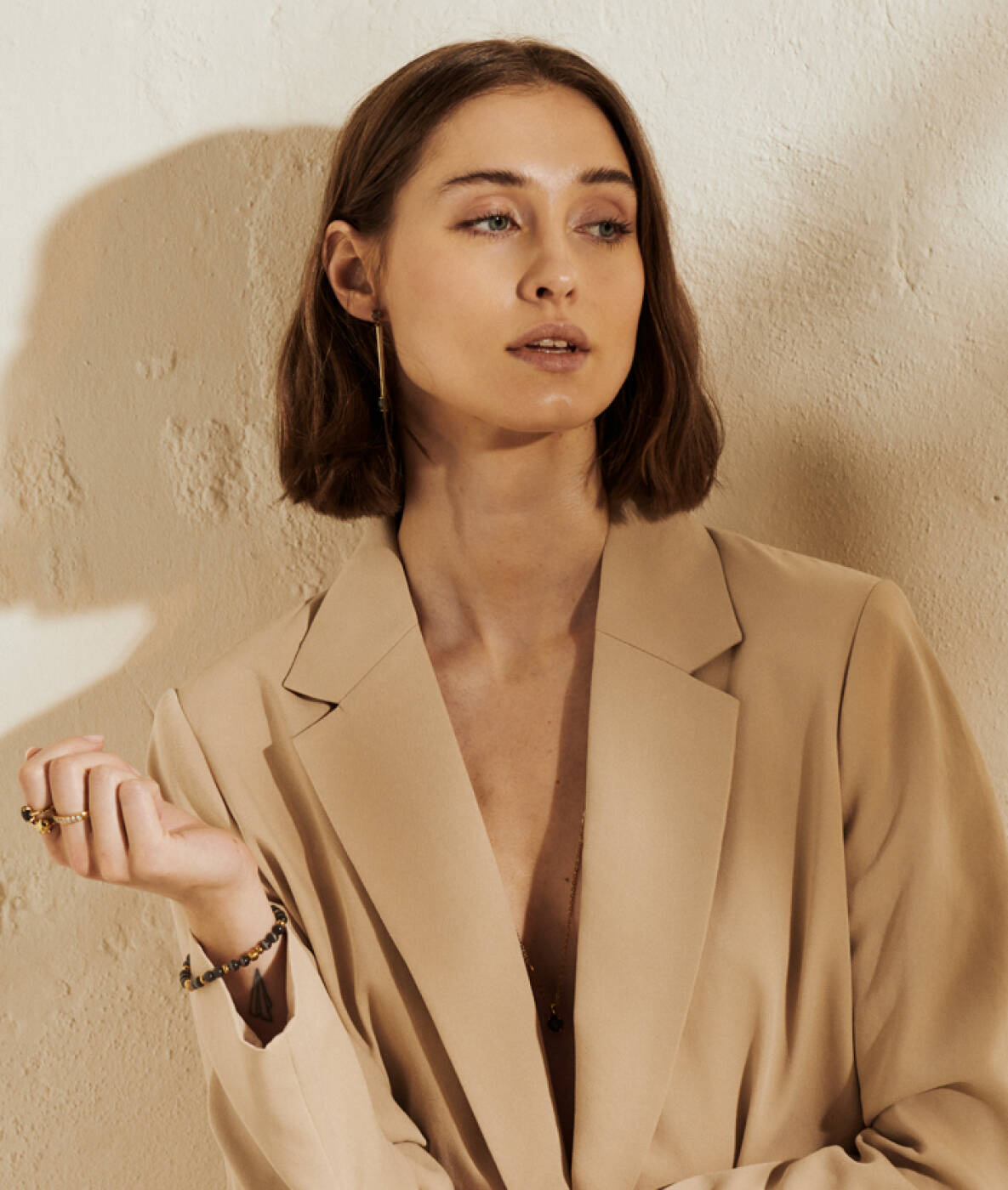 VICTORIA Long Oorbellen Goud/Rosa