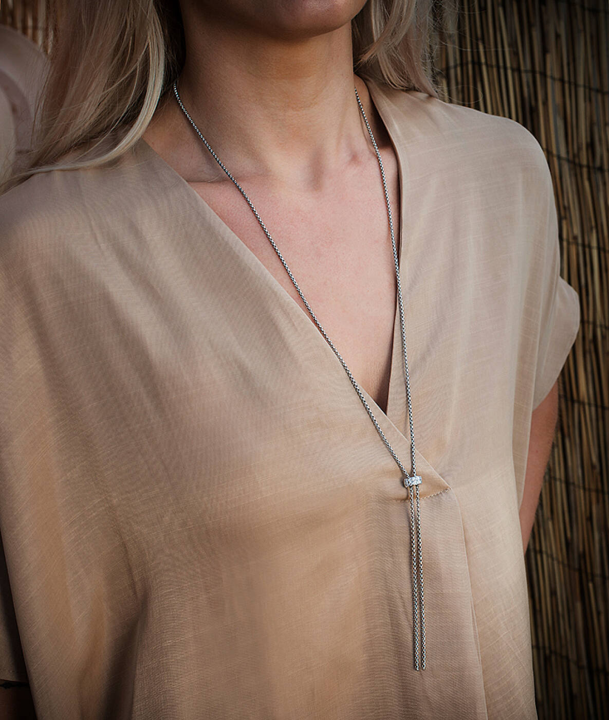 CLARISSA Long Kettingen Staal