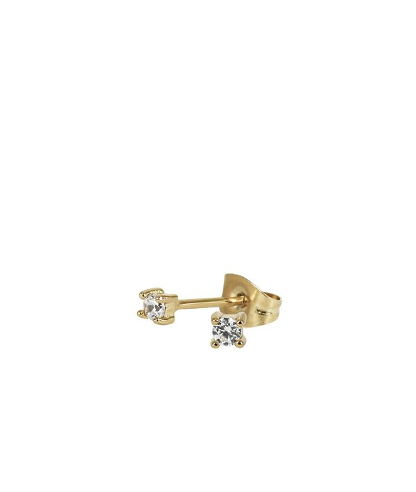 IDA Earrings 2mm Gold/Kristall